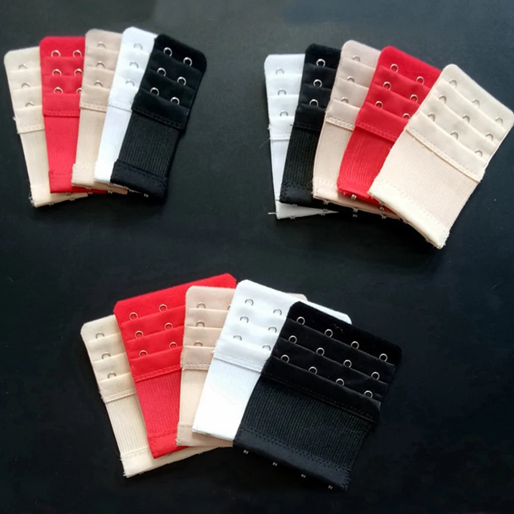 3Pcs Bra Back Extender Hook Super Long Adjustable 2 Hooks Bra Strap Extender for Nursing Maternity Pregnancy Women Black White