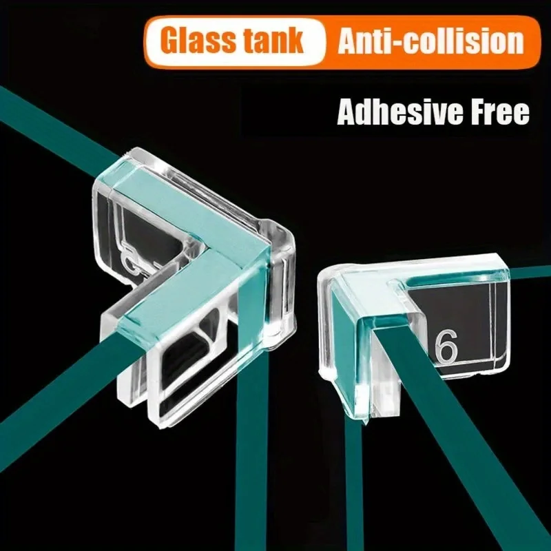 4pcs Transparent Silicone Fish Tank Corner Protectors - Adhesive-Free Anti-Collision Aquarium Guards Flexible & Durable for Safe