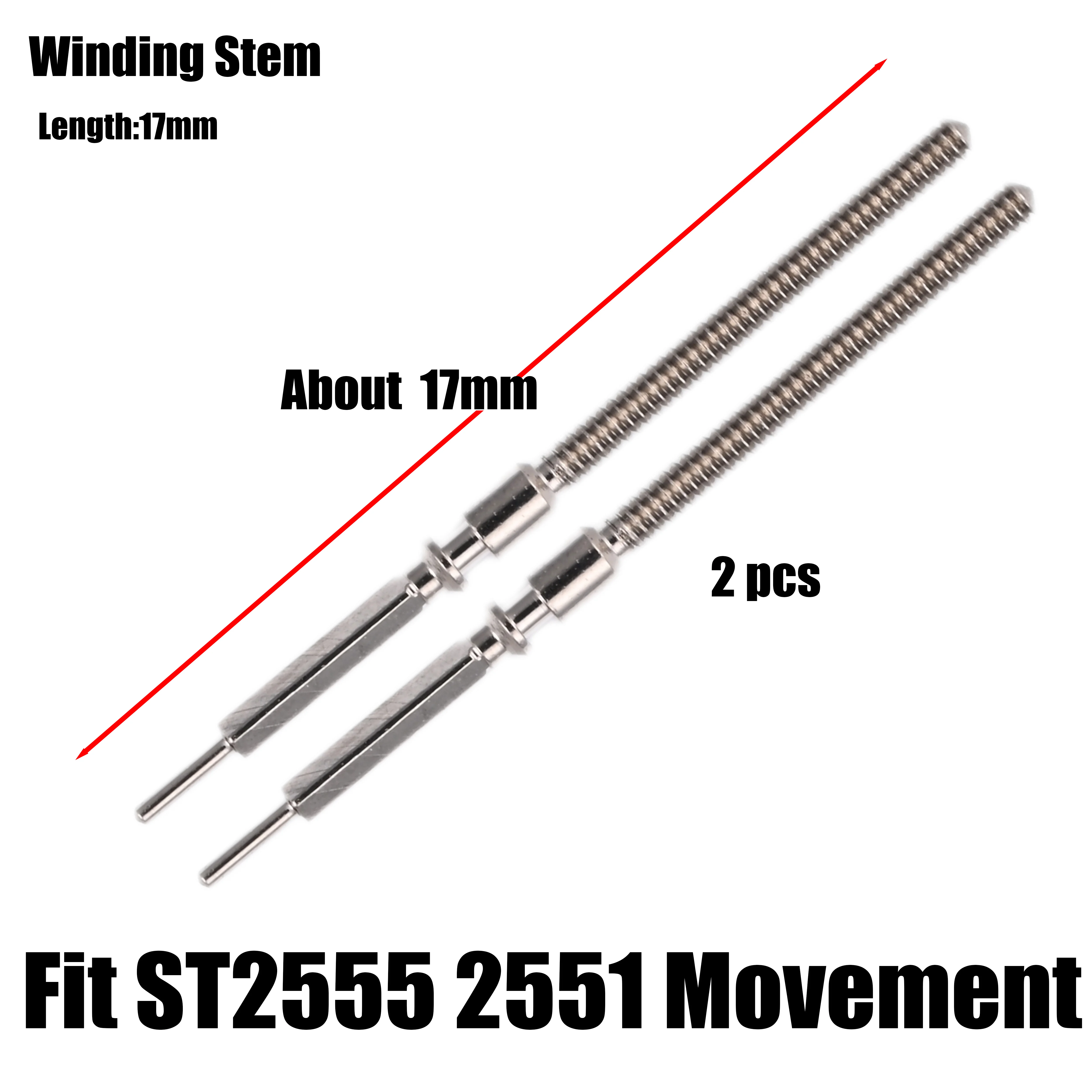 Watch Winding Stem Replacement Spare Parts Fit ST2555 2551 Movement Repair Tool Accessories for ST2555 2551 Movement Crown