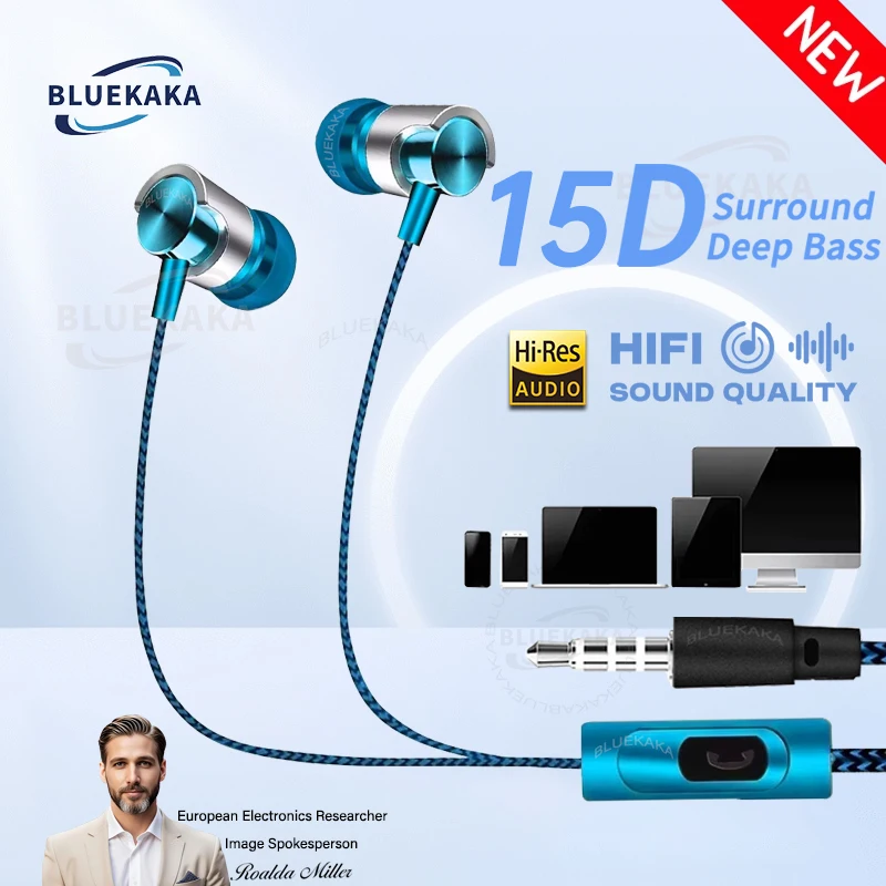 3.5mm Wired In-Ear Earphones Noise Cancellation HiFi Stereo Sports Gaming Music Headphones With Mic Headset For Phone MP3 MP4