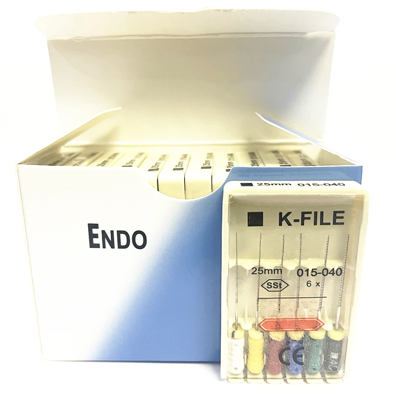 12boxes Dental K-FILE File 21/25/31mm SSt Endo Root Canal K Files Hand Use Endodontic Finger Spreader Dentistry Lab Instruments