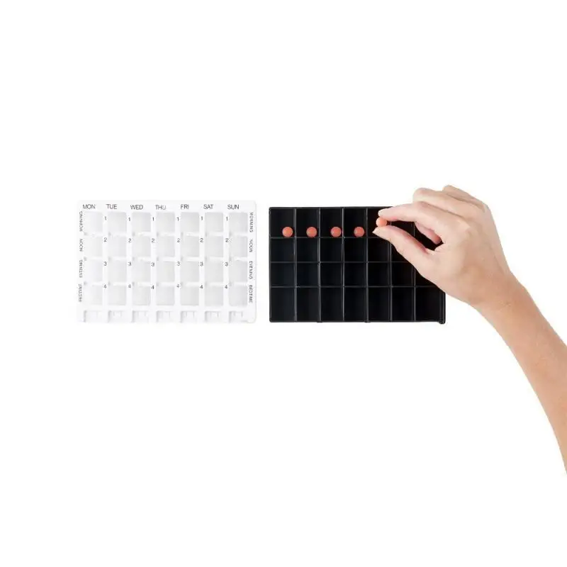 New 28 Grids Weekly Pill Organizer Plastic Medicine Box Portable Pill Container For Home Travel Daily Medication Storage