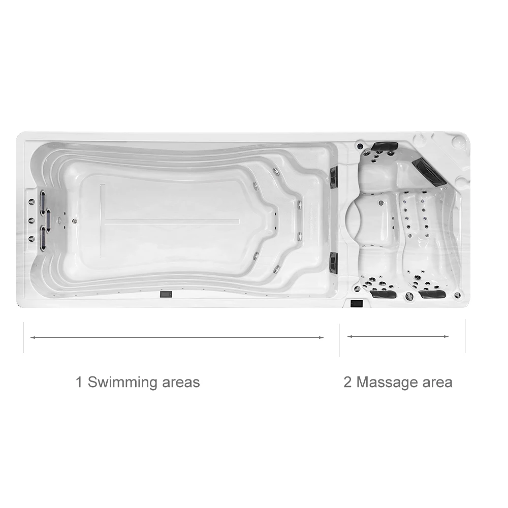 Outdoor Freestanding Massage Hot Tub Spa Air Jet Whirlpool Massage Spa Tub Acrylic for 3 Adults Swim Pool
