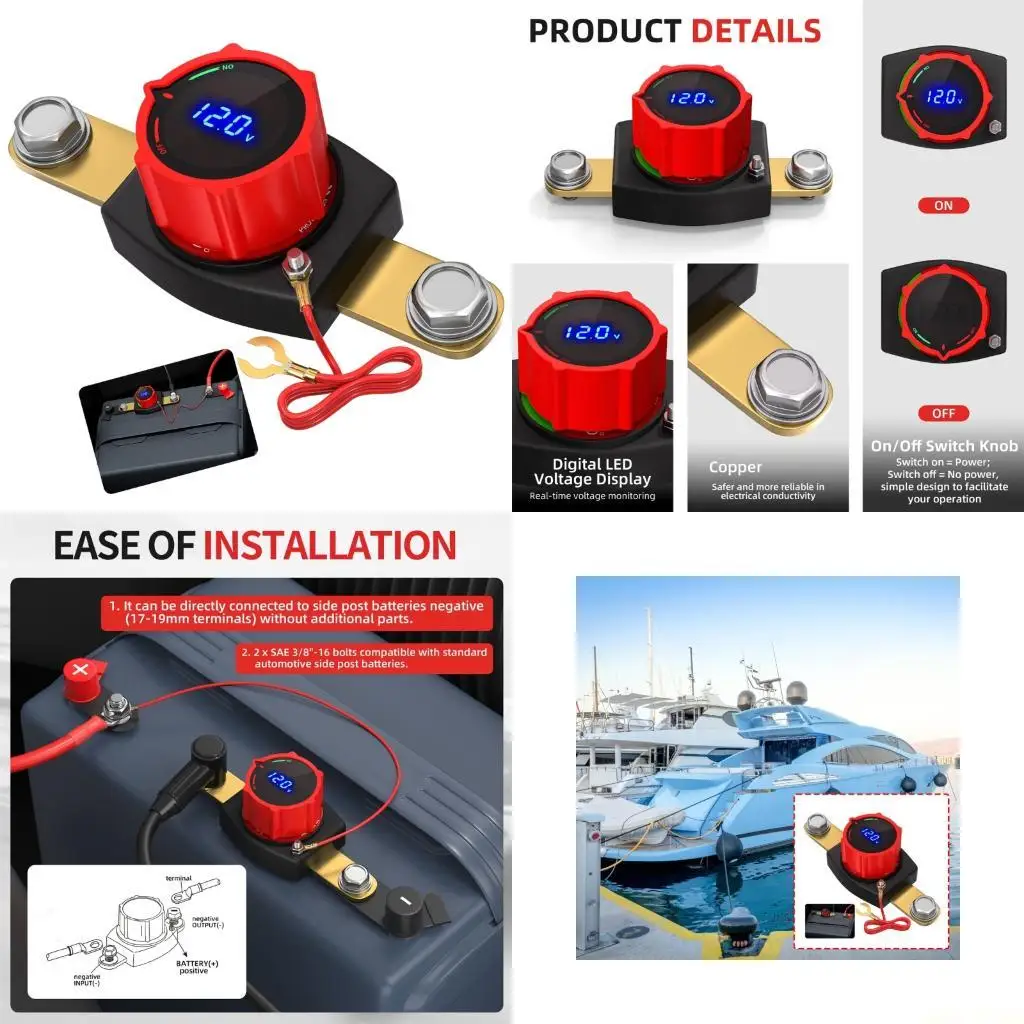 

Digital Display Battery Disconnect Switches Safety Cutoff for Car Boat