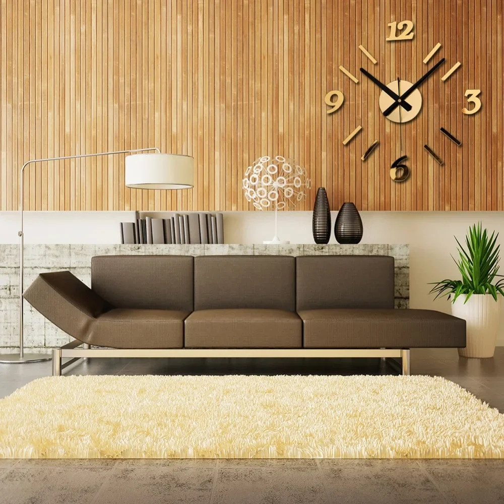 New Modern 3D Wall Stickers Creative Fashion Living Room Clocks Large Wall Clock DIY Home Decoration Acrylic + EVA For Bedroom