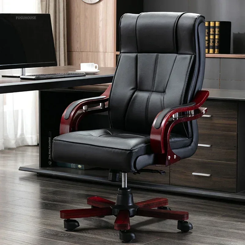 

European Leather Office Chairs Designer Reclining Lift Study Chairs Modern Boss Chair Office Sillas Gaming Office Furniture