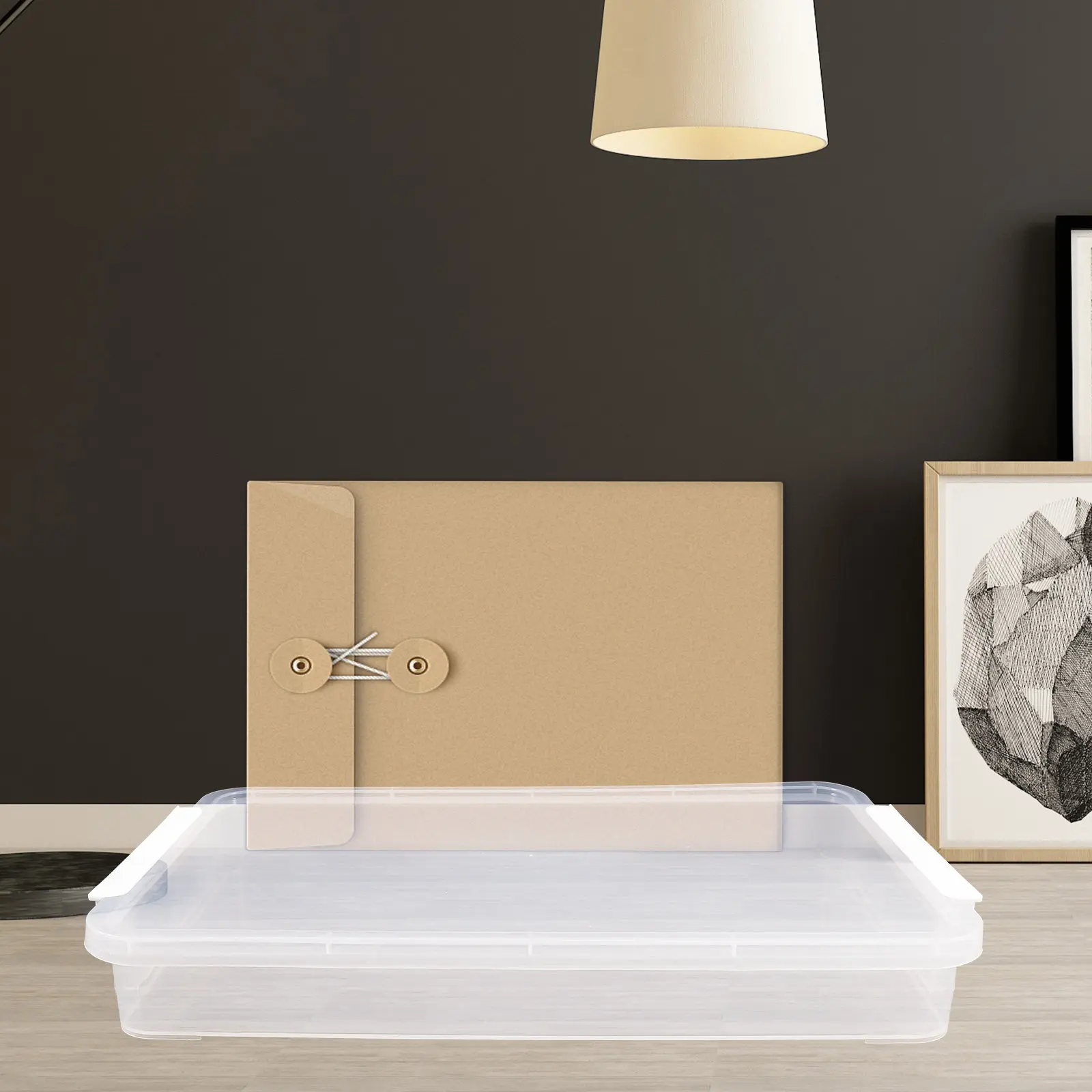 

Набор из 3 прозрачных пластиковых коробок с крышками, штабелируемые, для хранения фотографий, документов, органайзер для офисного стола, прозрачные