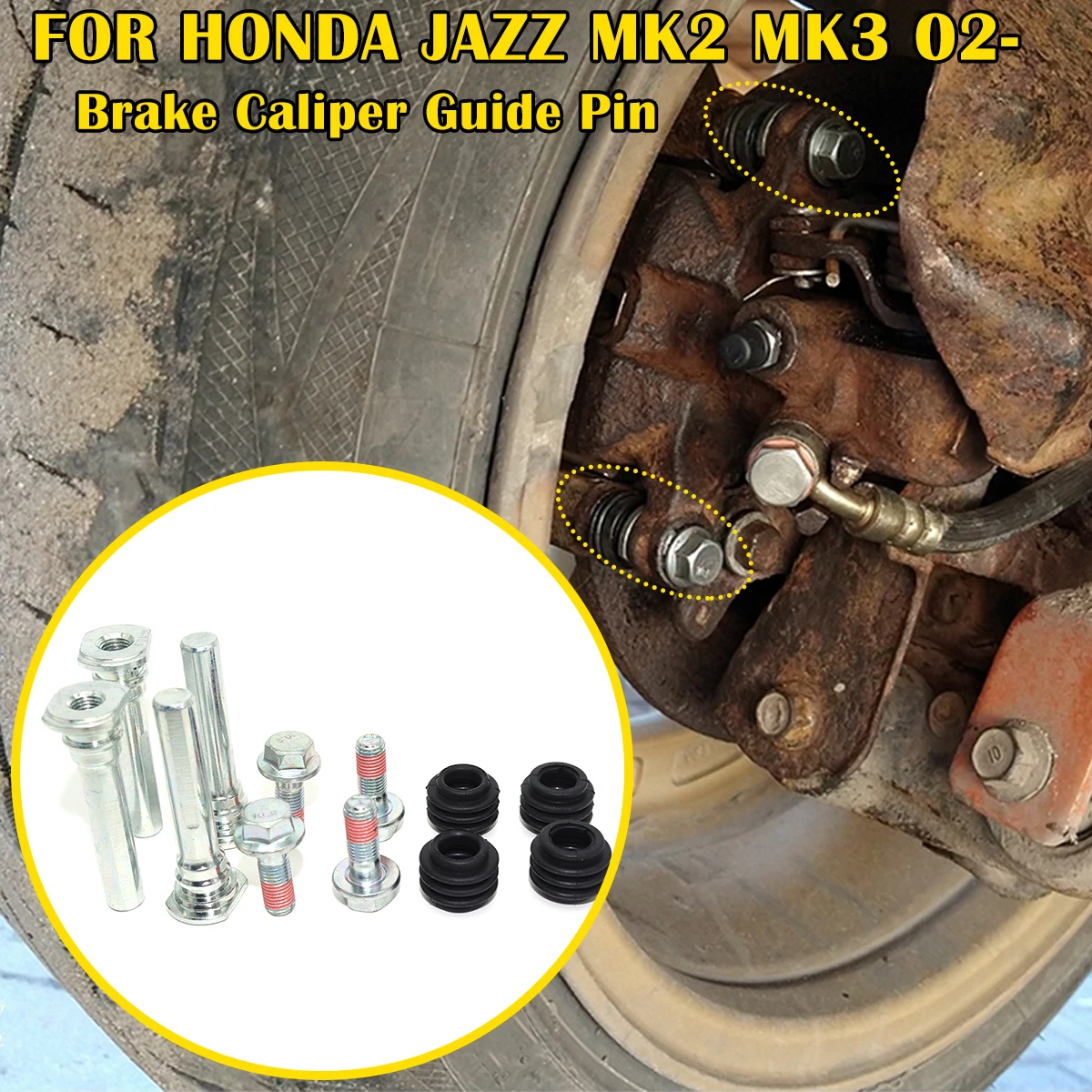 

Brake Caliper Cylinder Slider Guide Pin For Disc Housing Bolt Rubber Bushing Boot Seal Kit FOR HONDA JAZZ MK2 MK3 2002- 239MM