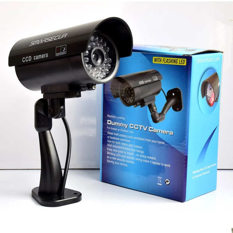 HONTUSEC telecamera di sicurezza con proiettile finto telecamera di sicurezza impermeabile Emulational Decoy IR LED Flash Led rosso telecamera di