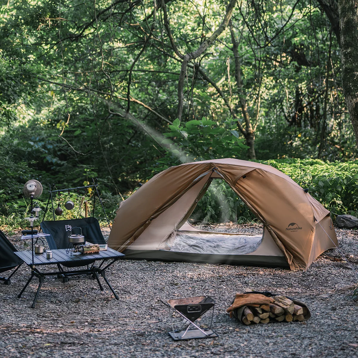 Imagem -04 - Naturehike Canyon Pessoas Rápido-aberto Tenda Portátil Dupla Porta Tendas de Acampamento ao ar Livre Piquenique Equipamento à Prova Impermeável Água Construir Fácil