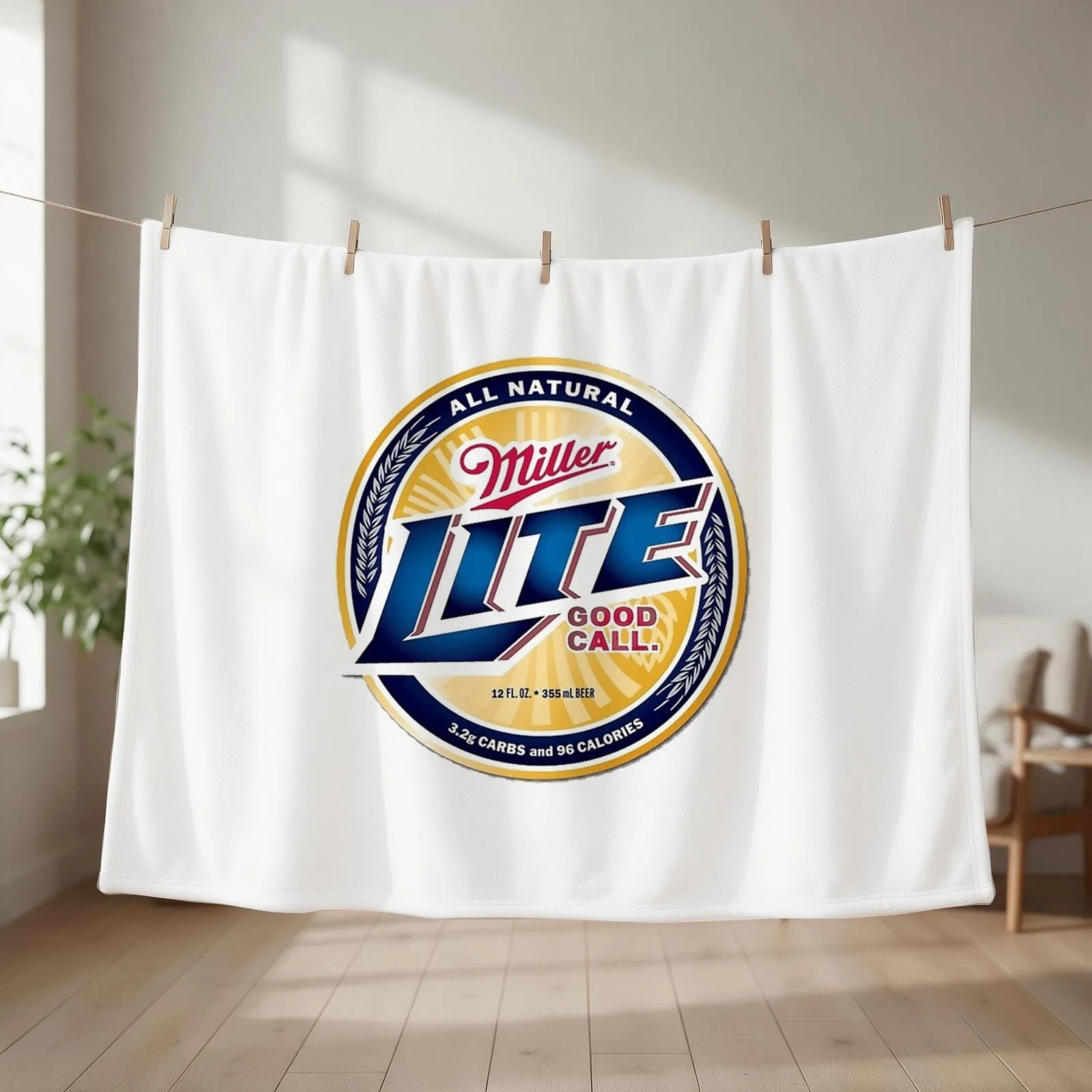 natural lite Throw Blanket couch cozy soft plush fuzzy picnic outdoor blanket