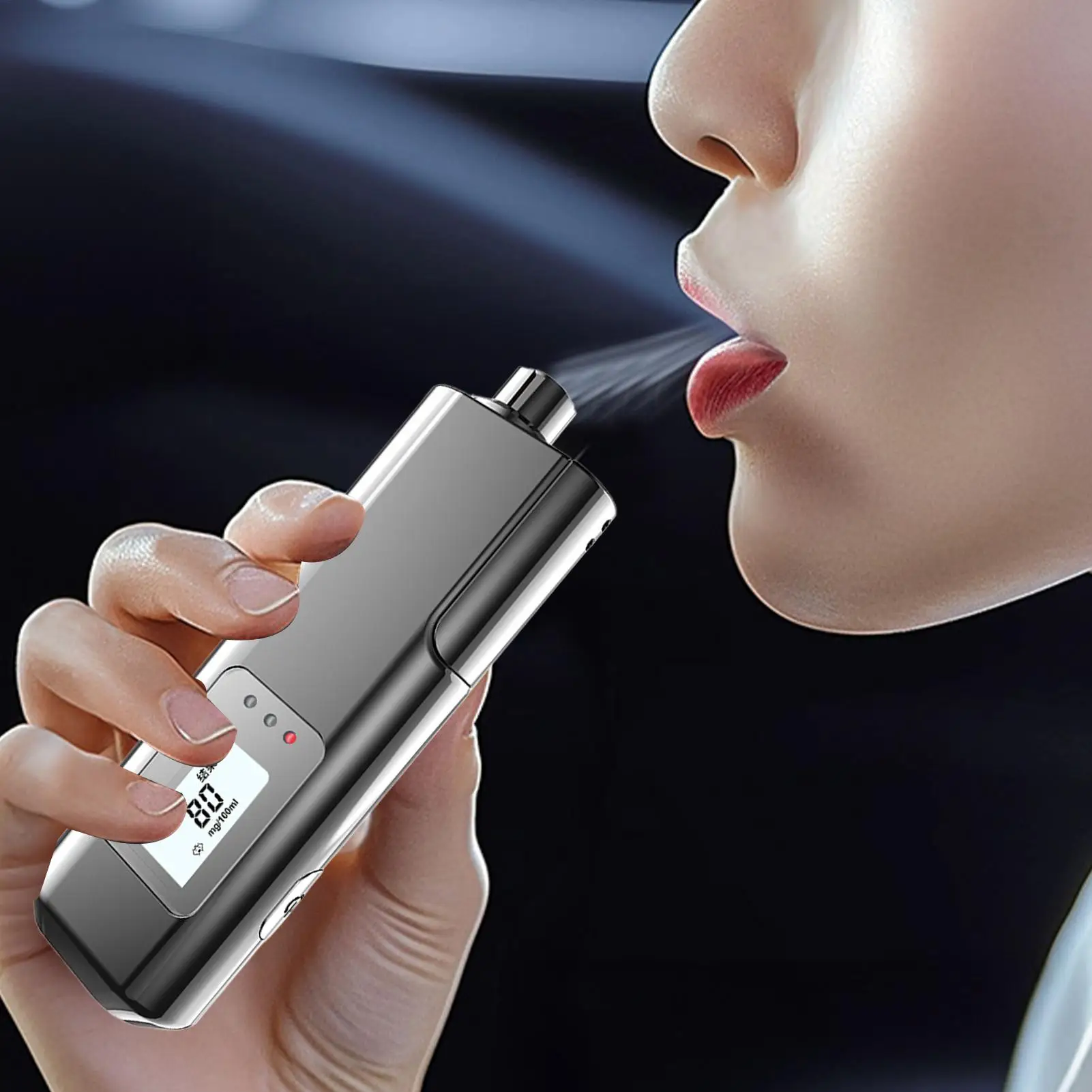 

Портативный алкотестер, профессиональный бесконтактный тестер алкоголя с ЖК-цифровым дисплеем и высокочувствительным чипом, высокая точность