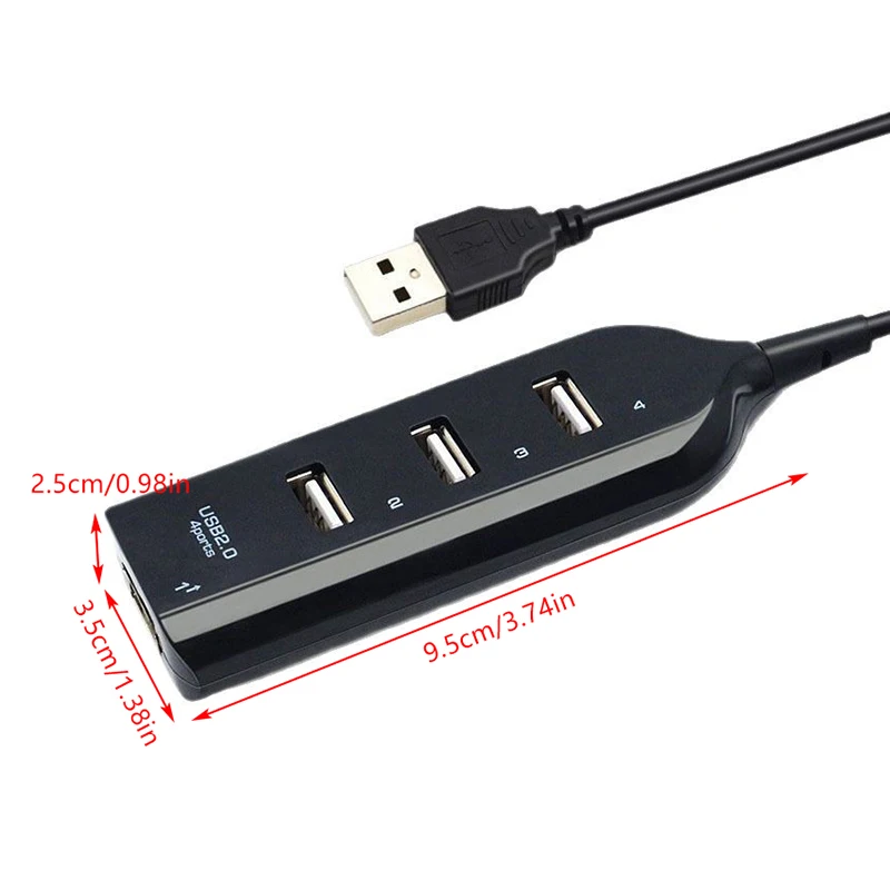 1 Uds. Hub USB Universal Cable de 4 puertos Mini Hub de alta velocidad adaptador de Cable distribuidor de modo de ordenador portátil