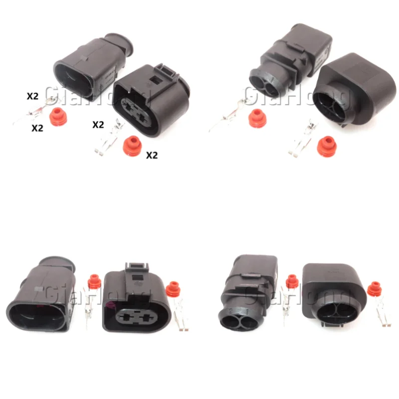 1 Set 2 Ways AC Assembly Auto Parts 1J0973752 Car Electrical Wire Sockets 1J0973852 Automobile Fan Waterproof Connector
