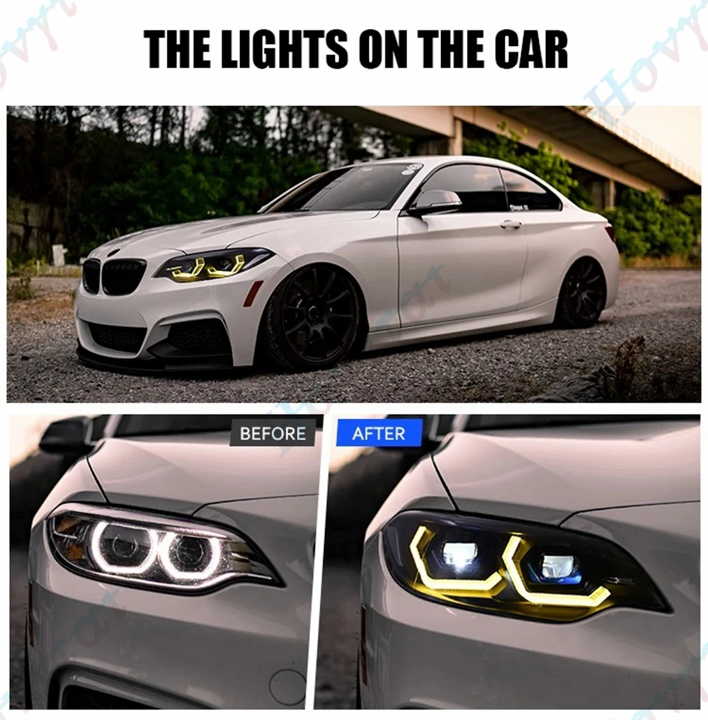 Pair LED Headlights For 2014 2015-2019 BMW 2-series F22 F23 F87 M2 220 230i Headlamps LED Front Lights Turn Signal DRL Head Lamp