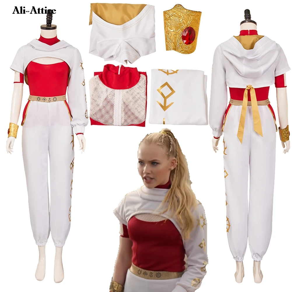 

2025 Movie Zombies Cosplay Nova White Top Pants Party Disguise Women Adult Roleplay Halloween Costume Carnival Outfits Suit