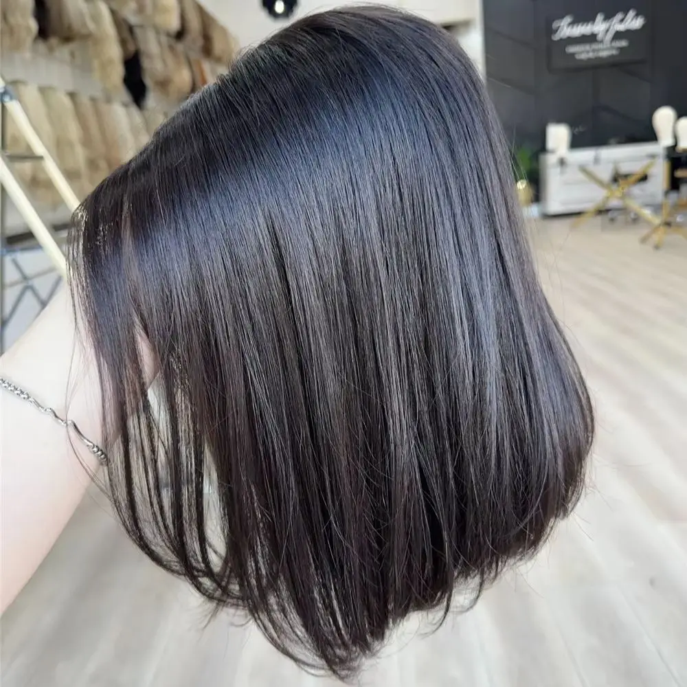 

Новый натуральный черный синтетический парик с свободной частицей, прямой, короткий, мягкий, из термостойкого волокна, подарок для нее