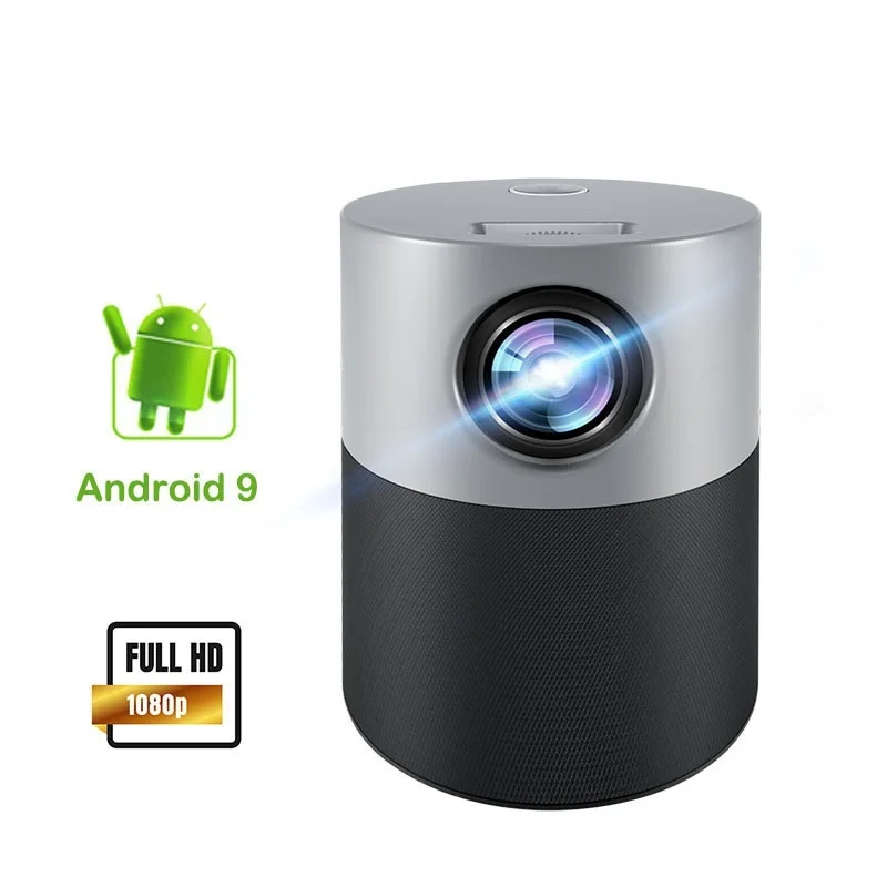 New E9 LED Mini Projector Full HD 1920*1080P Android 9.0 WIFI Blutooth Beamer 4k Video Smart Projector for Home Theater