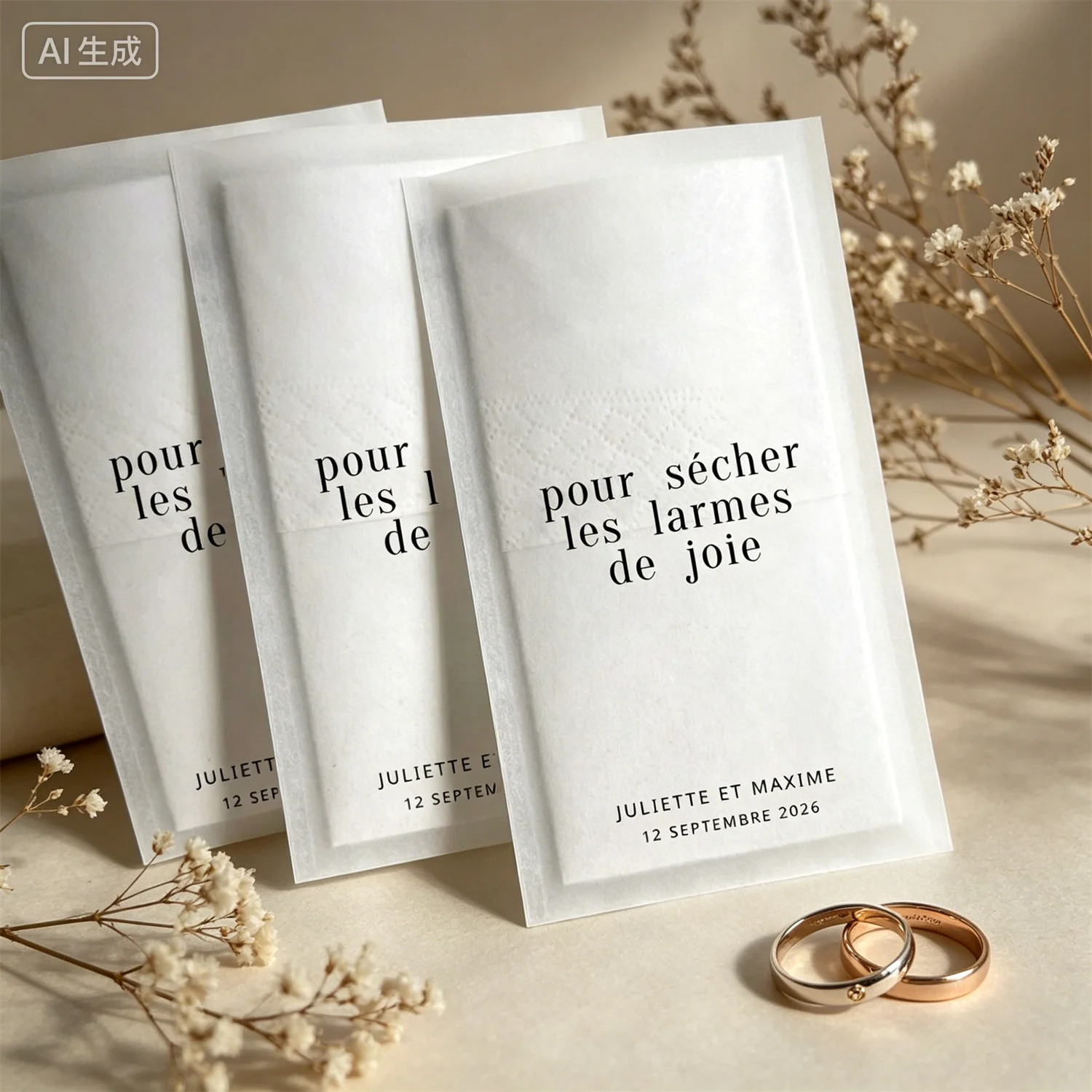 25Pcs Personalized Tears of Joy Tissue Packs Custom Wedding Guest Favor Tissue Holders Confetti Packs Wedding Ceremony Party Giv view 3