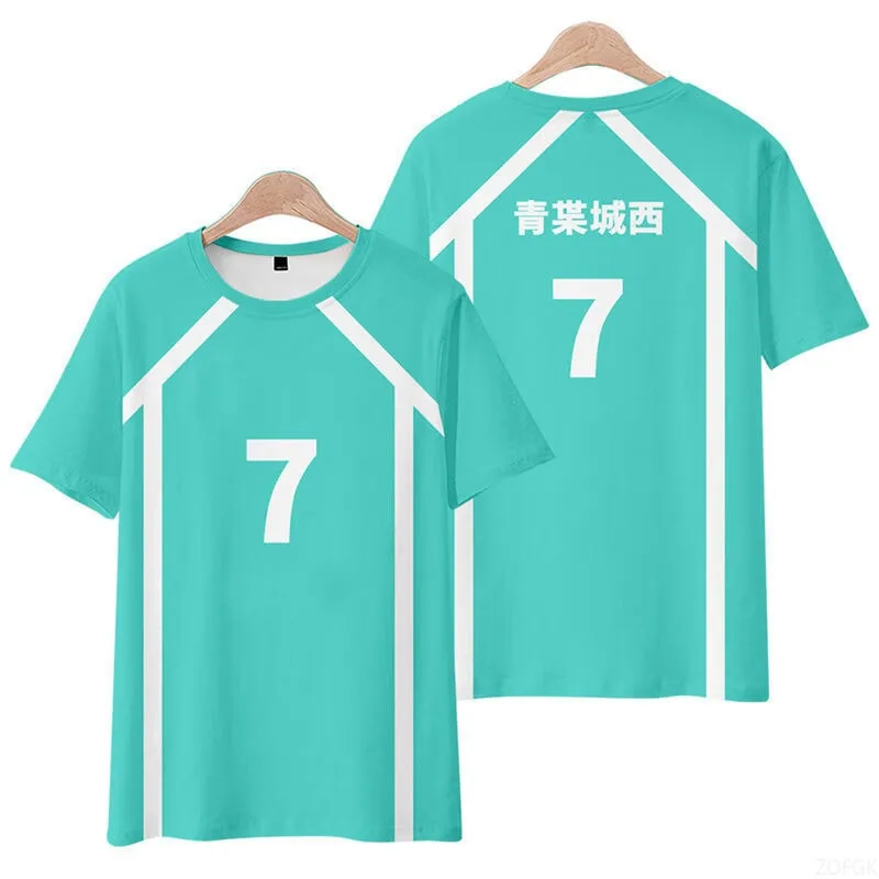 Volleyball Youth Aoba Castle West University Cosplay and Chuan Che Sports School Uniform Short Sleeved T-shirt DZ Clothes