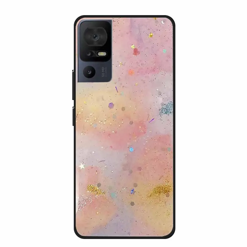 Case For TCL 40 SE Marble TPU Soft Silicone Back Cover For TCL40 SE 40SE Cases Cute Protective Mica Painted Colorful Bumper Capa