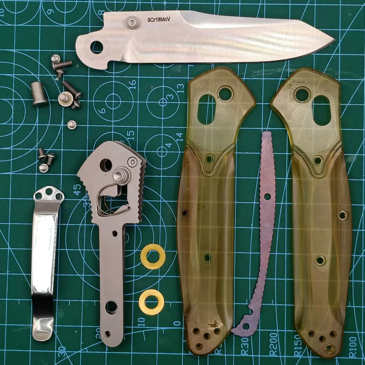 1 Set ULTEM PEI Handle Scales+SUS 9Cr18MoV Blade For Benchmade 940 Osborne Folding Knife