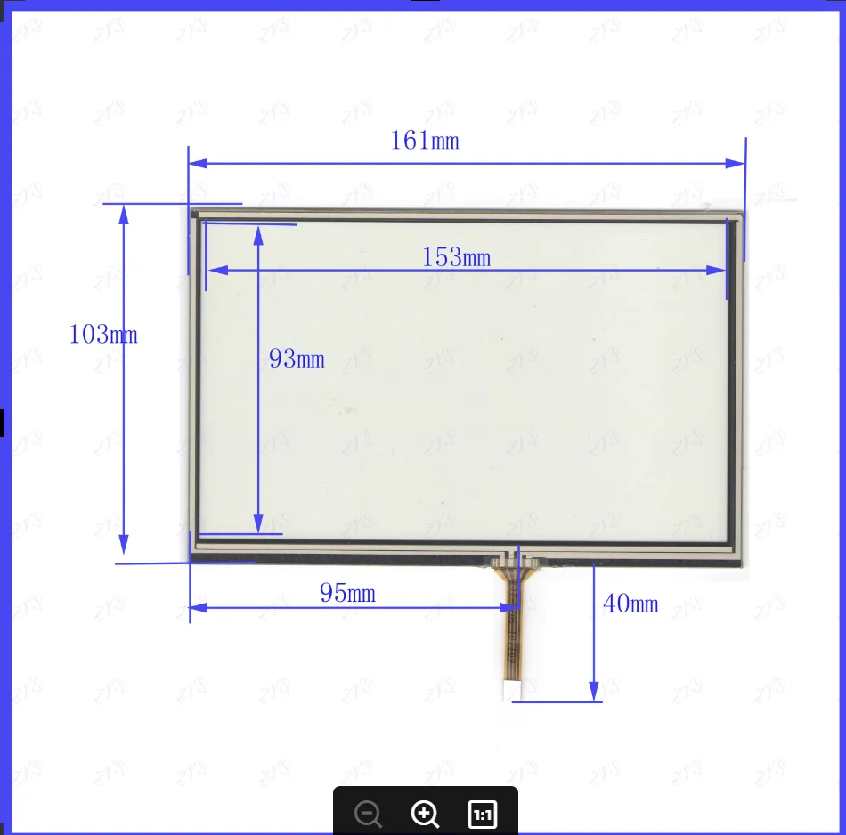 ZhiYuSun KDT-2121 161*103mm  7inch 4-wire resistive touch panel for Car DVD, GPS Navigator screen  glass  KDT2121