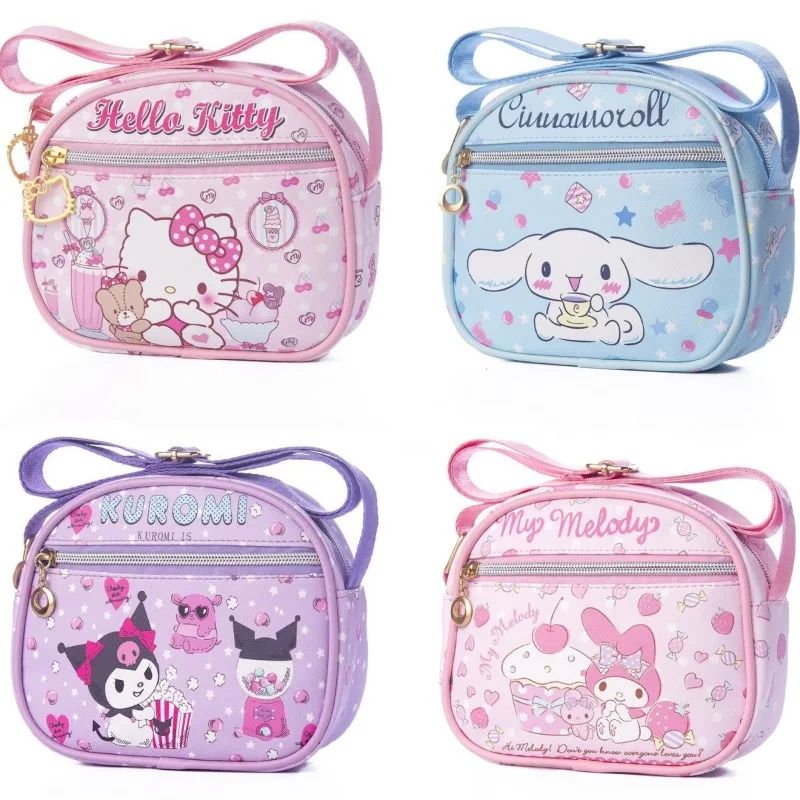 

Sanrio Cute Cartoon Animation Peripheral Hello Kitty Children's Crossbody Bag Kuromi Melody Mini Shoulder Bag Coin Bag PU Gift