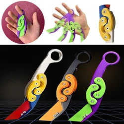 New 3D Creativity Gravity Folding Claw Knife Butterfly Claw Gravity Knife Jumping New Quick Push Decompression Toy Cool Knife