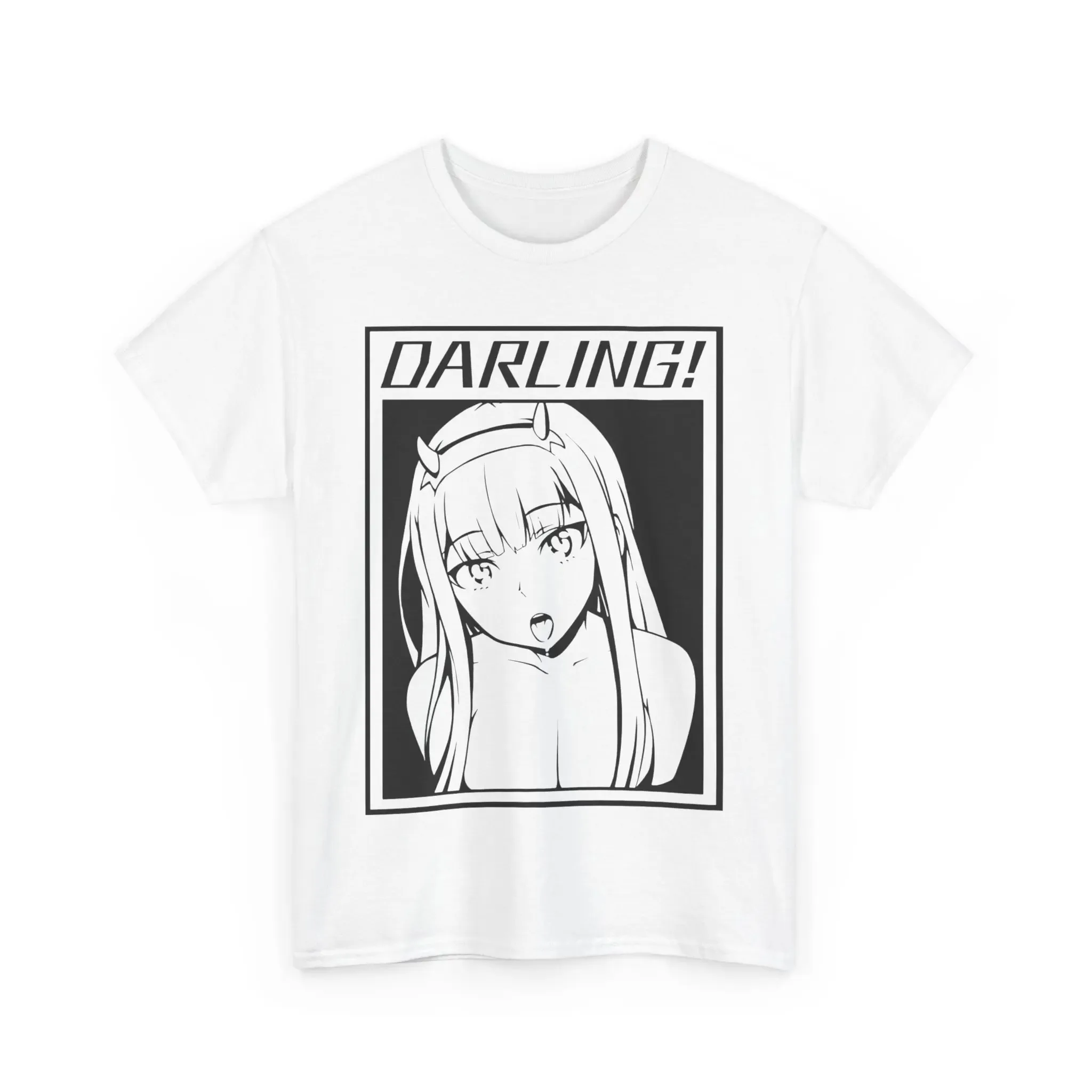 Camiseta de Personaje de Anime Zero Two, Estilo Manga, Ropa Urbana de Anime, Unisex, Verano, Algodón, Holgada, Manga Corta