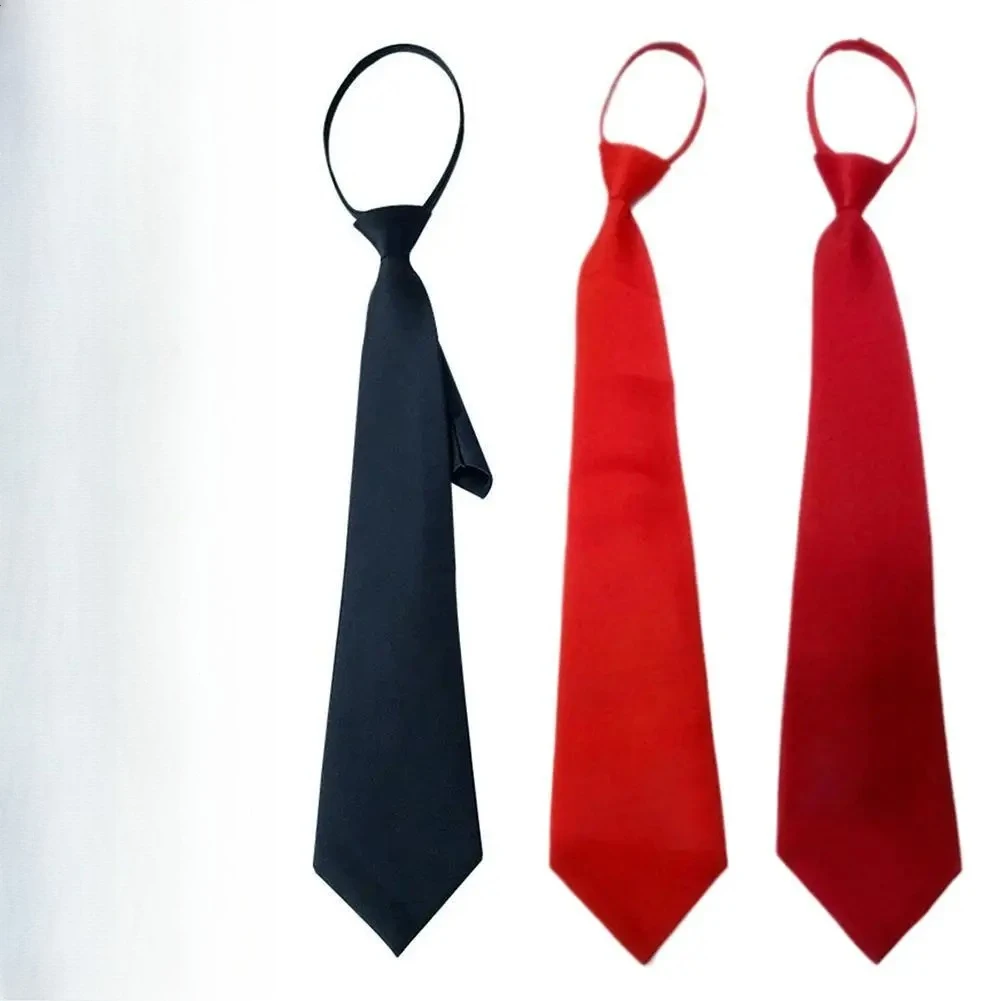 

1PC Unisex Simple Clip on Tie Security Tie Uniform Shirt Suit Neckties Steward Matte Funeral Lazy Neck Ties Men Women Students