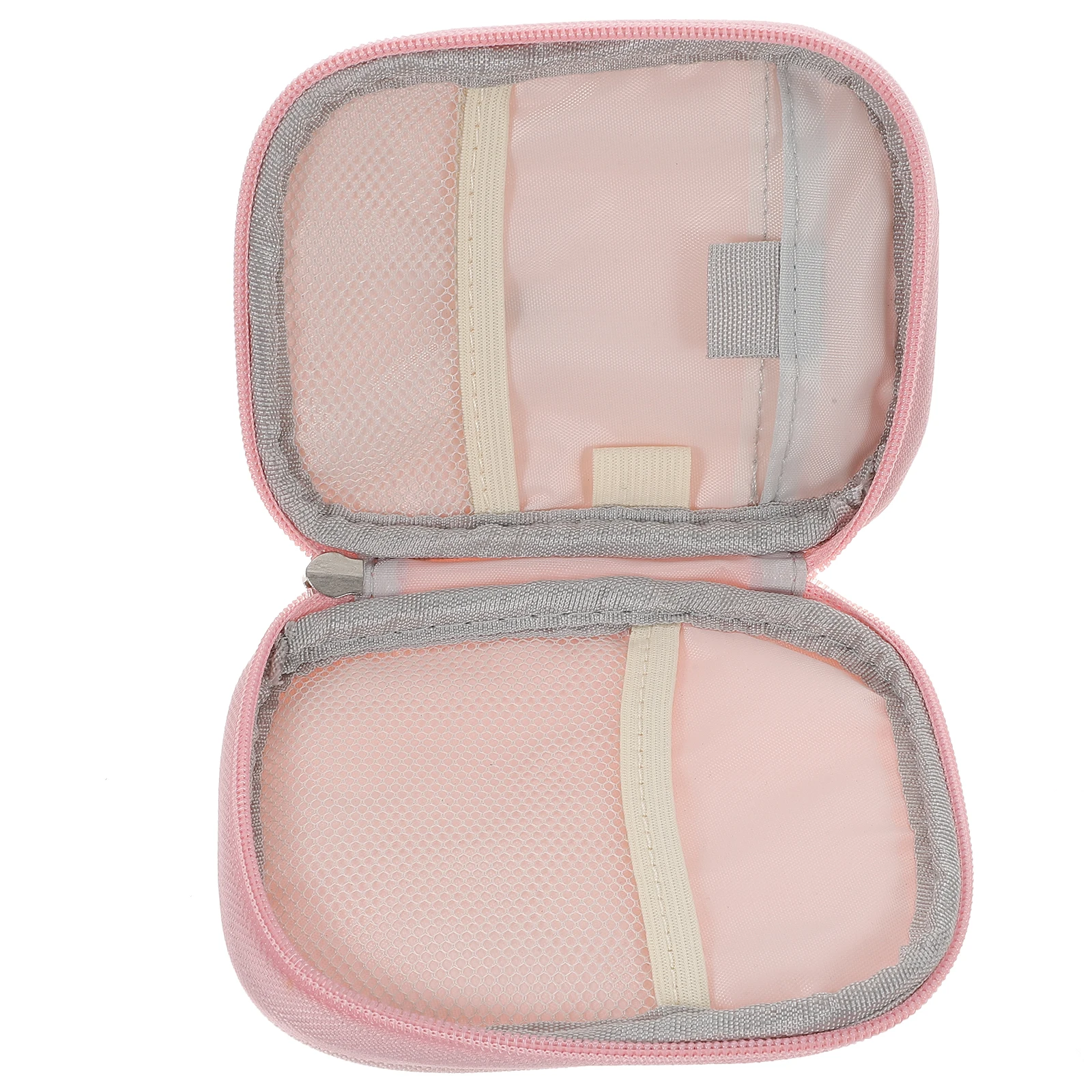 

Small Medicine Bag Made of Oxford Cloth Lightweight Portable Pink Color Pill Container for Travel First Aid Kit Storage