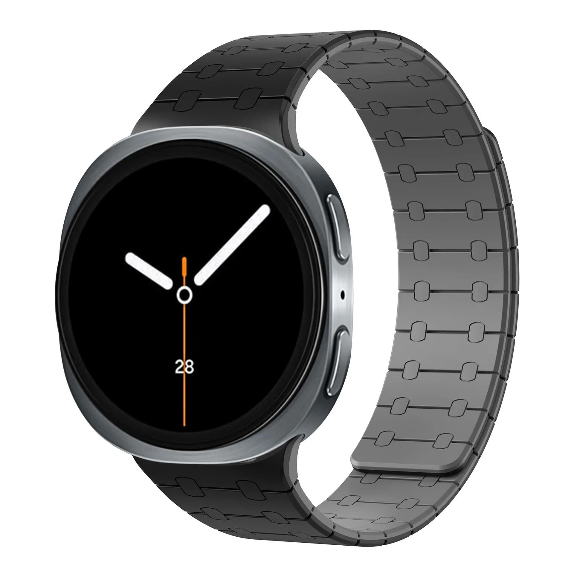 Bracelet à boucle magnétique pour Samsung Galaxy Watch 8, 40mm 44mm, Bracelet de Sport en Silicone pour montre 8, classique, sans espaces, extrémité incurvée