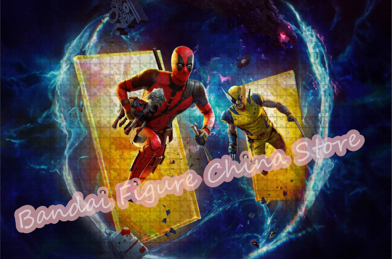 Disney super-herói quebra-cabeças descomprimir brinquedos deadpool e wolverine justiça par impressão 108/200/300/500/1000 peças quebra-cabeças