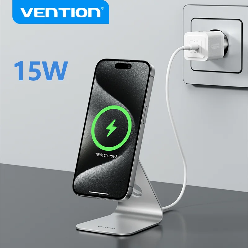 Vention 15W Magnetic Wireless Charger Stand For iPhone 15 14 13 12 Pro Airpods Apple Watch Fast Charging Phone Station Holder