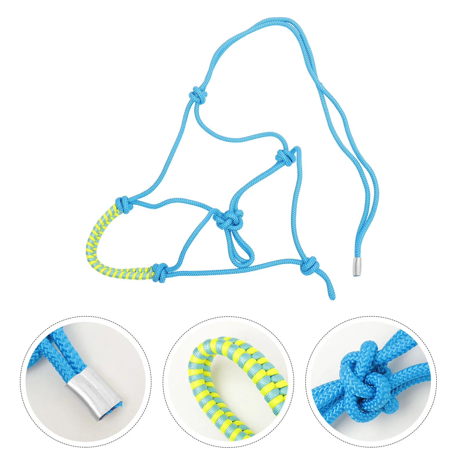 

Adjustable Multi-knot Rope Braided Horse Head Bridles for Horses Lifting Strap Supply Fully Halter Nylon Portable Equipment