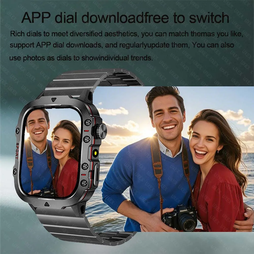 2026 ساعات عسكرية جديدة للاستخدام الخارجي للرجال رياضية للياقة البدنية بلوتوث كال المقتفي مراقبة الصحة شاشة كاملة l ساعات متعددة الوظائف #4