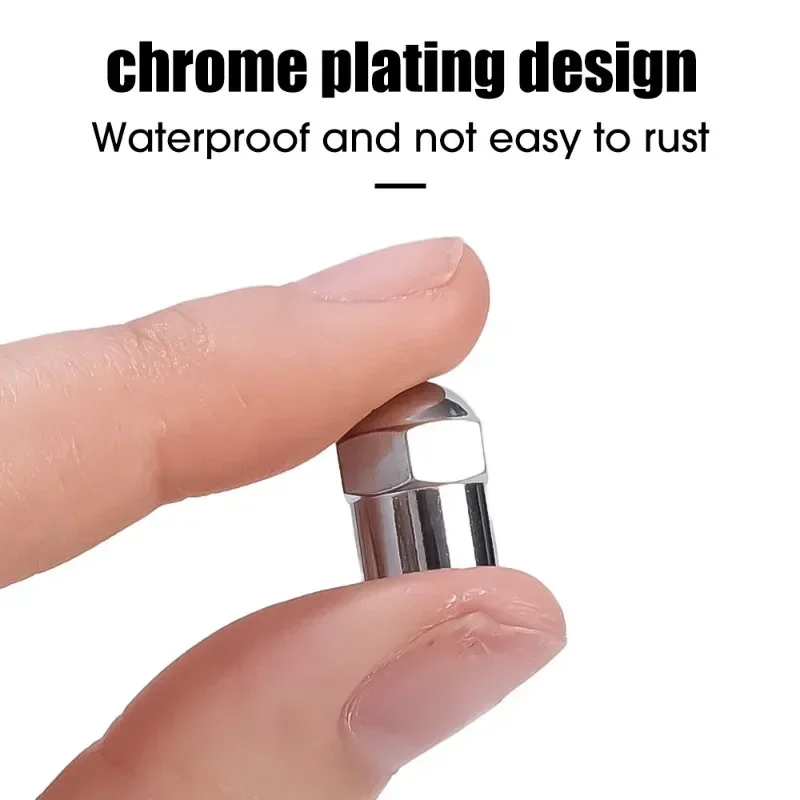 Round Head Universal Tire Valve Caps Chrome Plating Material Plastic Dust Proof Covers for Cars Motorcycles Bike Valve Cap