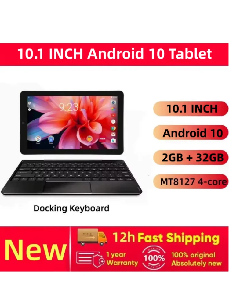 RCT6B 10.1" Android 10 Tablet MT8167 Quad Core 2GB RAM 32GB ROM WIFI Bluetooth- 4.0 5000mAh 1280*800 IPS