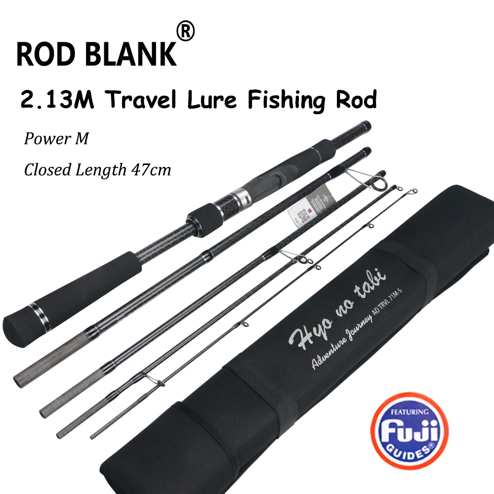 Rod Blank 2.13M 5 Setions Travel Lure Fishing Rod Power M All Fuji Accessories 4 Axis Cross Wrapping Carbon Fiebr Lure Rod