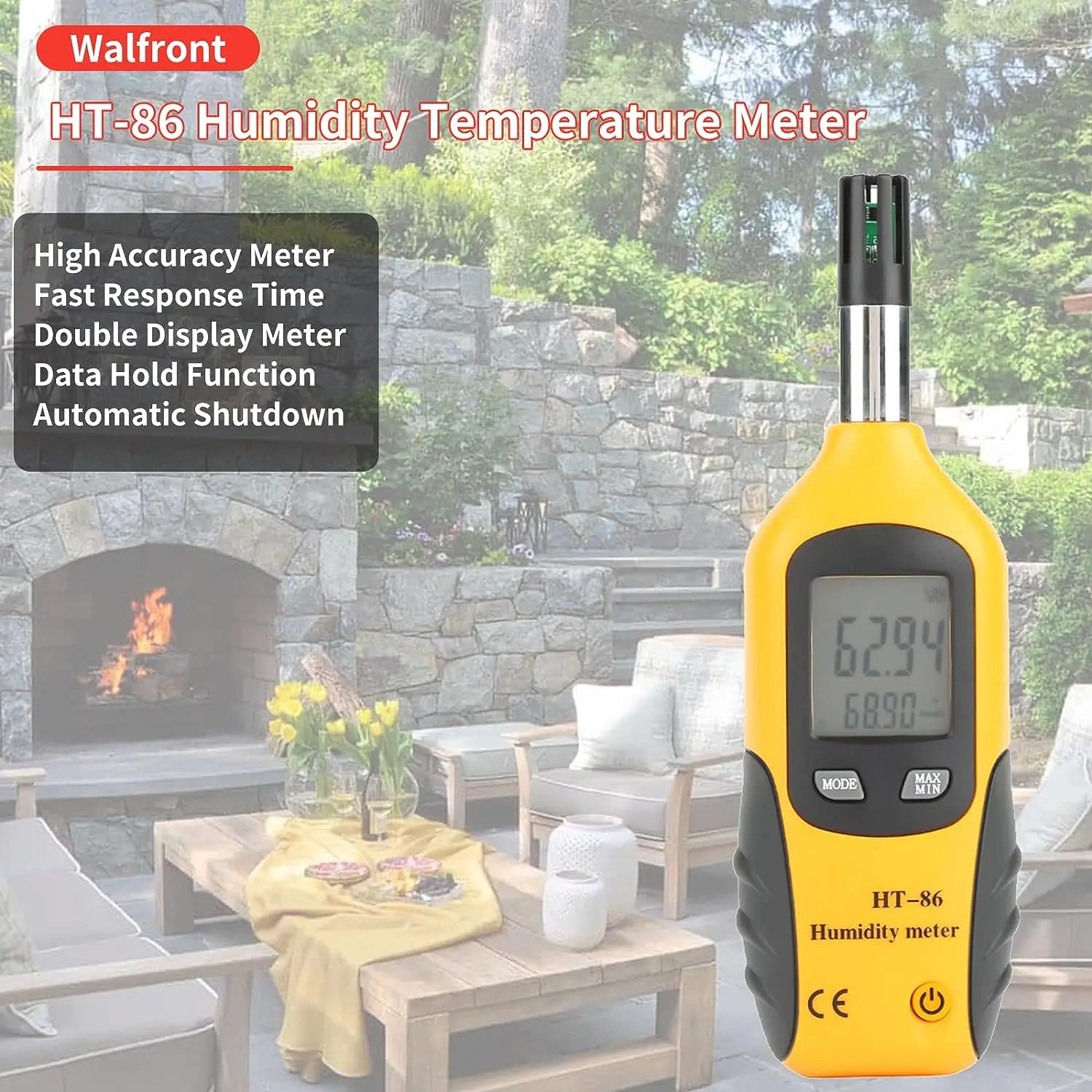 HTI HT-86 Mini Digital Thermometer And Hygrometer Temperature And Humidity Meter Air Quality Meter Handheld And Portable