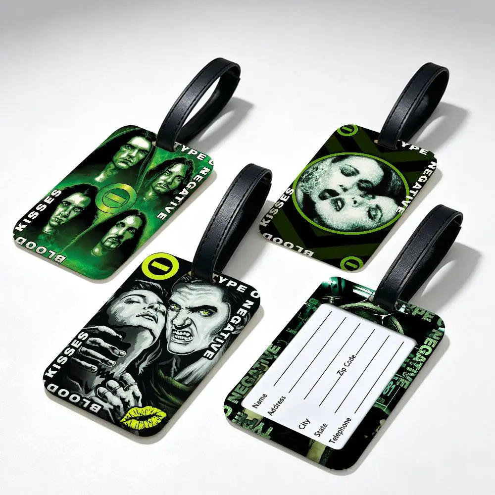 Gothic Metal Band T-TypoS O N-negative Waterproof PVC Baggage Tag With Info Card Anti lost Identification Tag For Luggage