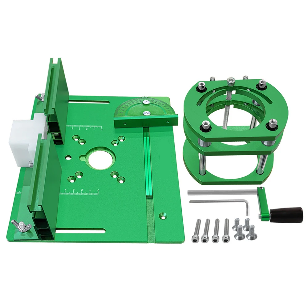 

Aluminum Alloy Router Lift Kit Router Table Inset Plate 240x200mm Manual Lifting for 65mm Motors Woodworking Tool High Lift