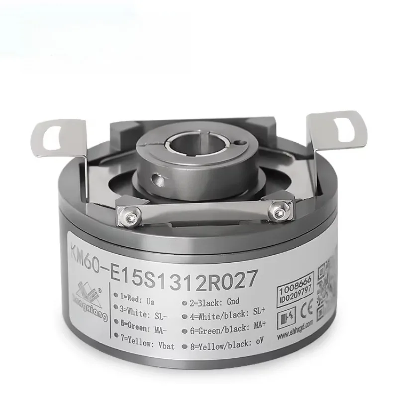 KM60 max 16+24Bits multiturn absolute encoder ssi IP65 15mm hollow shaft rotary optical encoder