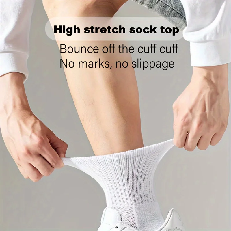 Chaussettes de sport respirantes pour hommes et femmes, chaussettes de cheville décontractées à semelle serviette, absorption de la transpiration, anti-odeur, éventuelles R, 5 paires