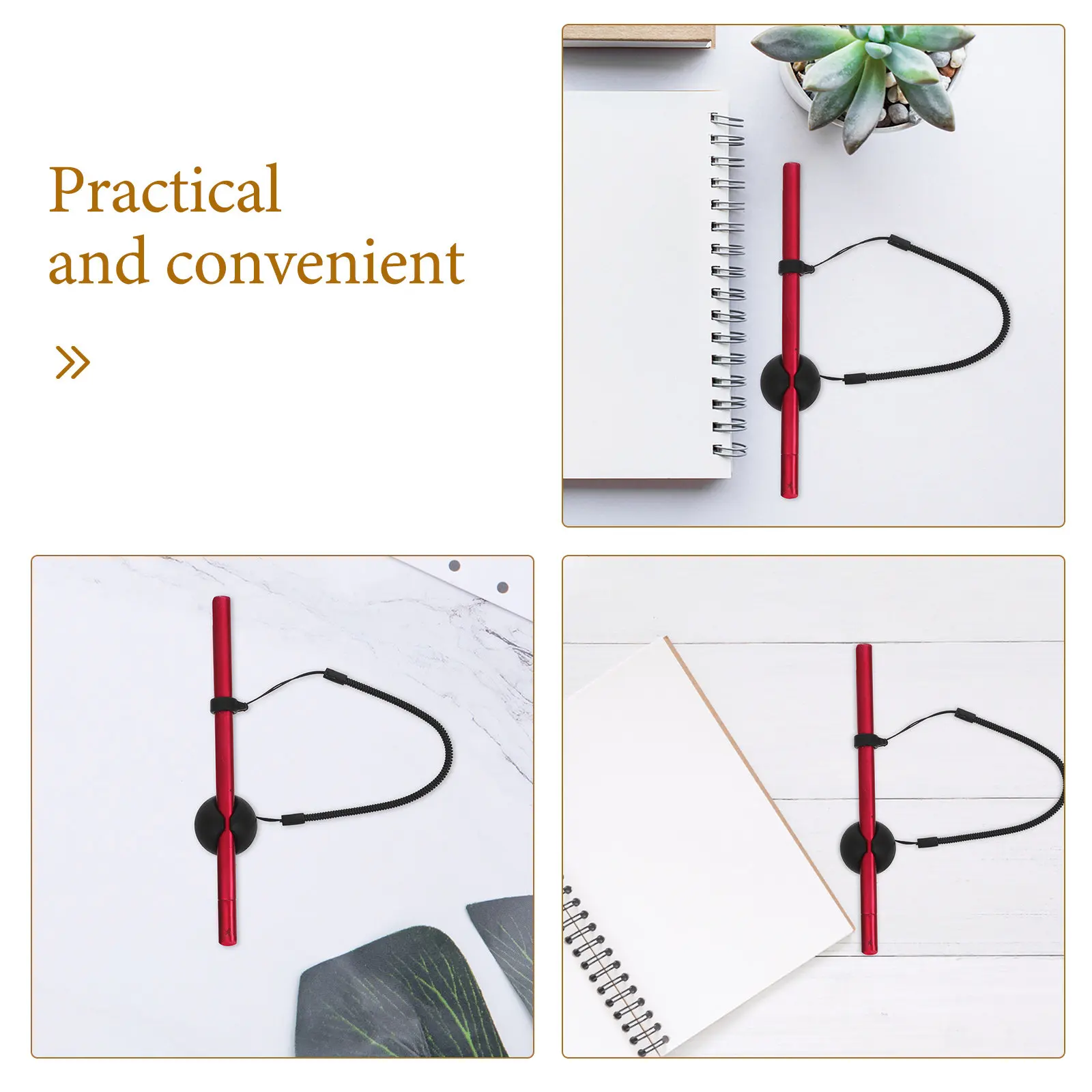 10Pcs Counter Pen Chain Holder Stationary Organizer Desk Pen Tether Secure Anti Theft Stand for Office Bank Retail Checkout