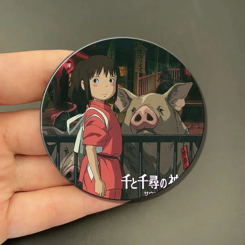 58mm New Hayao Miyazaki Anime Button Pin Cute Anime Character Cartoon Brooch Badge for Backpack Accessories Decor Fans Collect