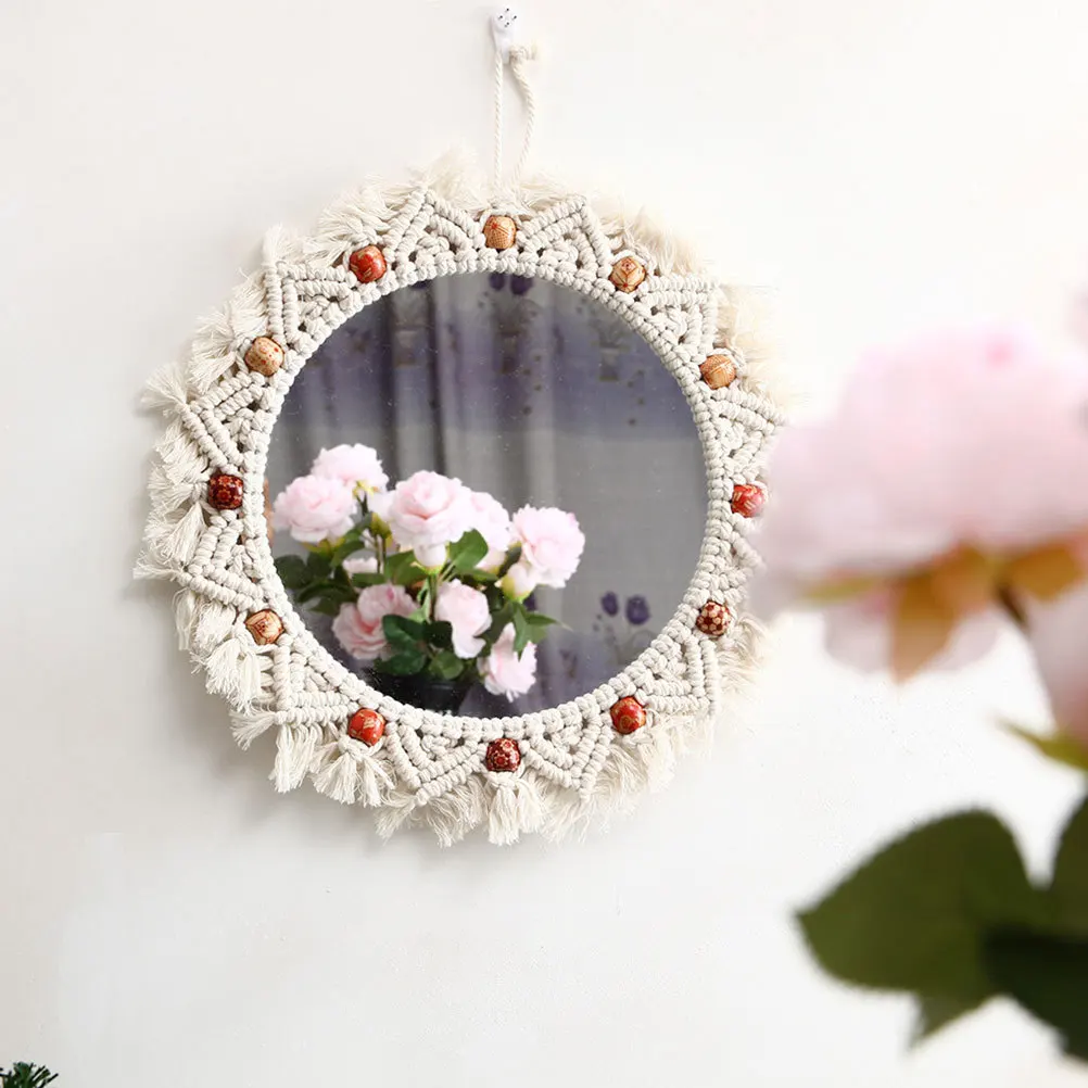 قطعة واحدة من مرآة معلقة بتصميم نسيج، مرآة زخرفية أنيقة مثبتة على الحائط للاستخدام المنزلي والمكتب وغرفة النوم، هدية مثالية #3