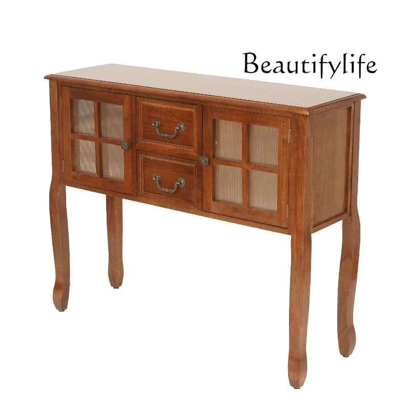 

American entrance entrance foyer chest cabinet solid wood living room corridor aisle table retro drawer storage cabinet