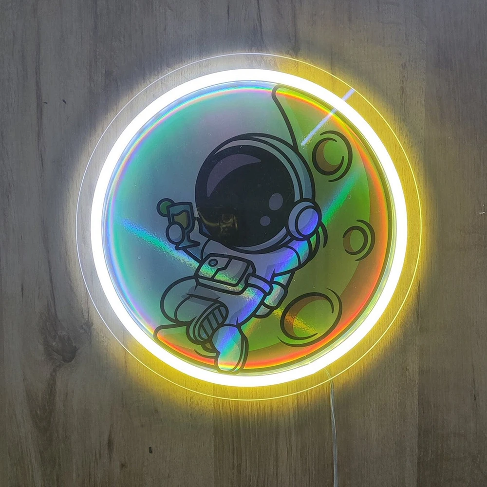 

Custom Neon Sign Astronaut Sitting on The Moon LED Neon for Living Room Bedroom Neon Wall Light Signs Personalized Kid's Gifts